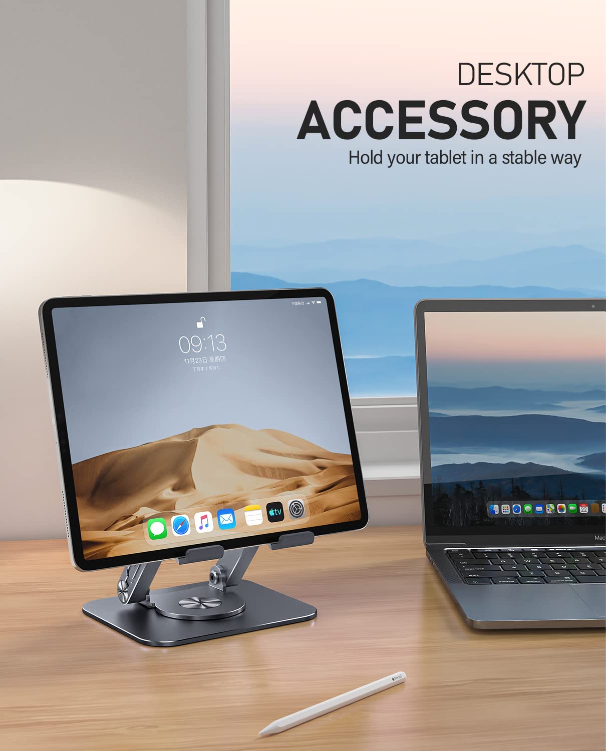 360 ° Cikk forgó tablettaállvány