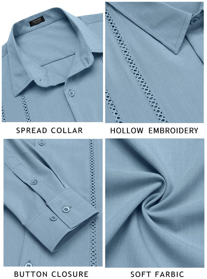 🔥Mens Long Sleeve Button Down Shirt