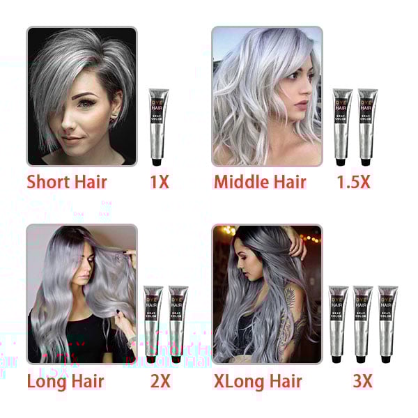 Silver Gray Natural Hair Dye Cream