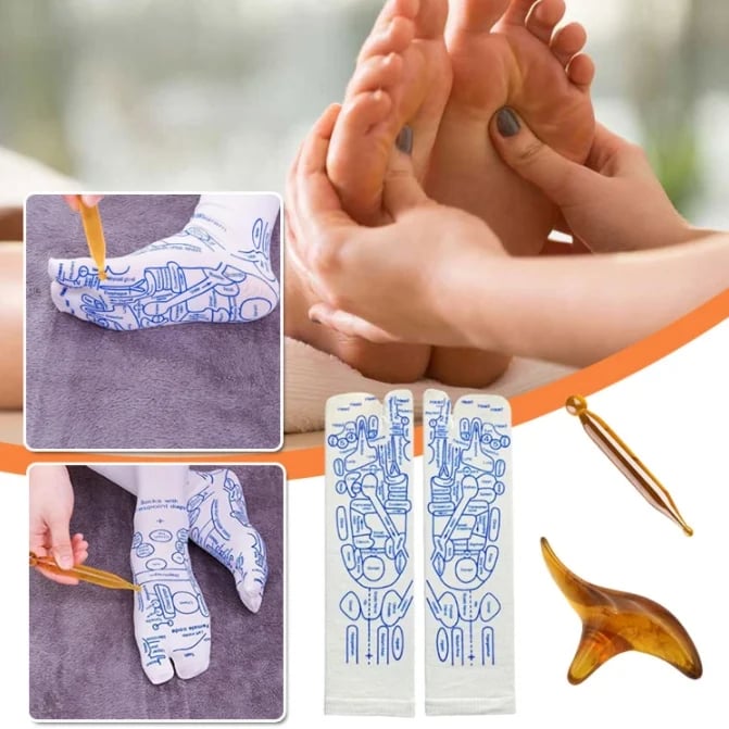 Acheter 2 Économisez 10%🔥Acheter 3 Économisez 15%🔥Chaussettes de graphique de réflexologie